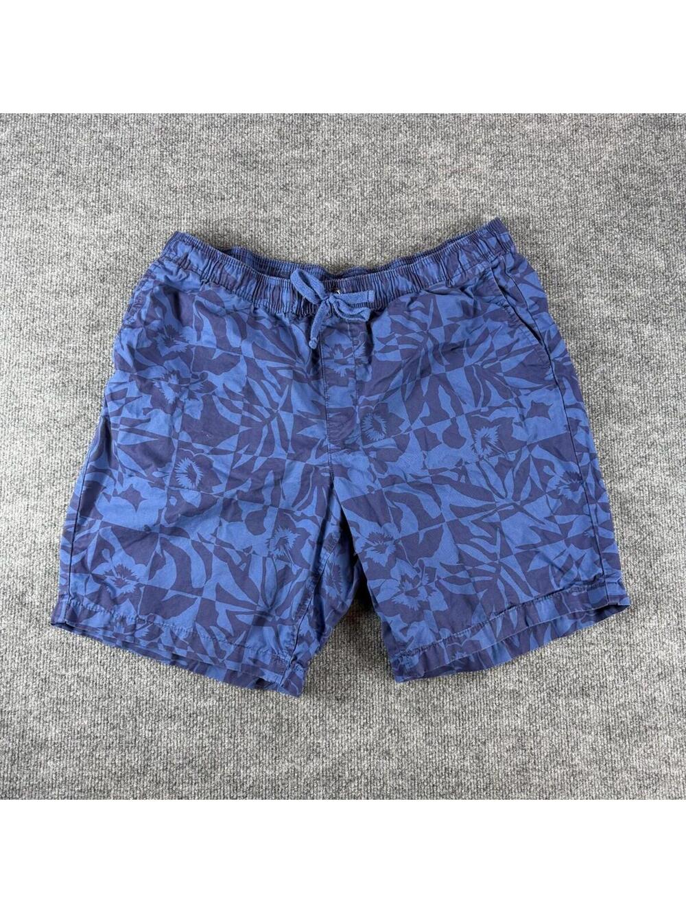 Free Assembly Men's Blue Floral Print Shorts Large - Beach, Summer, Tropical